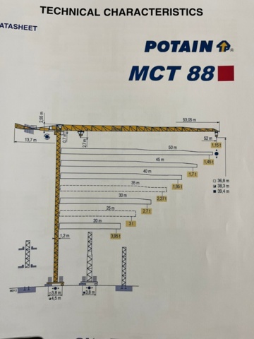 1235884-31 Tower crane, Potain MCT 88 -2008