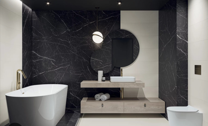 1245802-3 Svart marmor klinker / granitkeramik 50 kvm