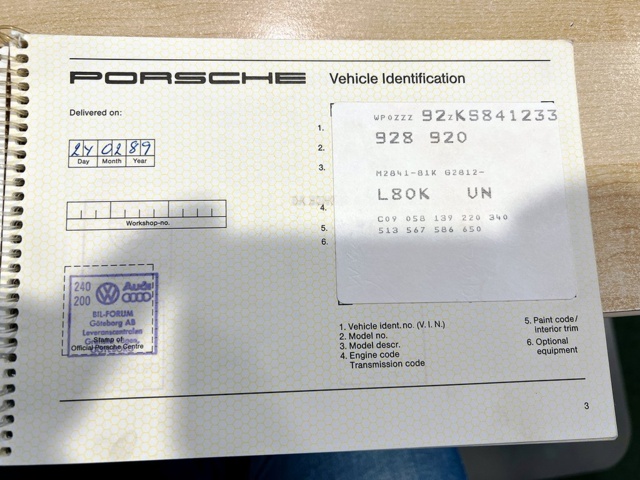 953173-21 Porsche 928 -1989