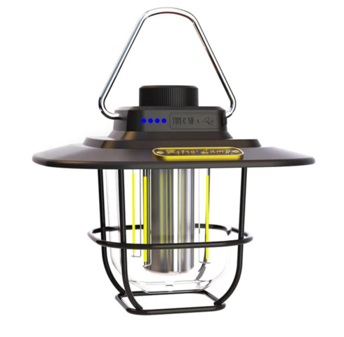 1246142-1 Campinglampa Retro 4500mAh Svart - Fri frakt