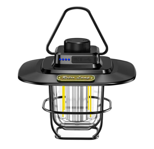 1246142-4 Campinglampa Retro 4500mAh Svart - Fri frakt