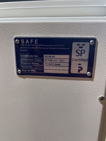 1244486-5 Fireproof safe - SAFE NT FIRE 017-120P -2015