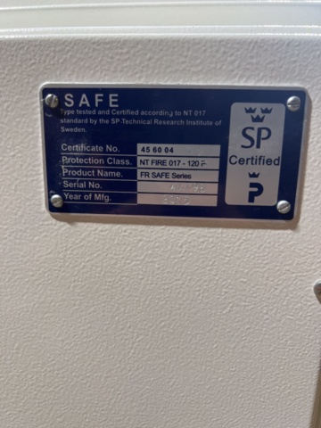 1244486-6 Fireproof safe - SAFE NT FIRE 017-120P -2015
