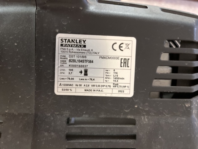 1215023-4 Compressor Stanley Fatmax DST 101/8/6 -2022