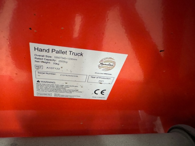 1200673-4 Pallet truck 2500 kg - Manutan
