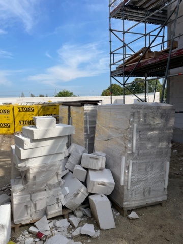 1224526-2 3 pallets lightweight concrete blocks, low energy 365 x 100 x 600