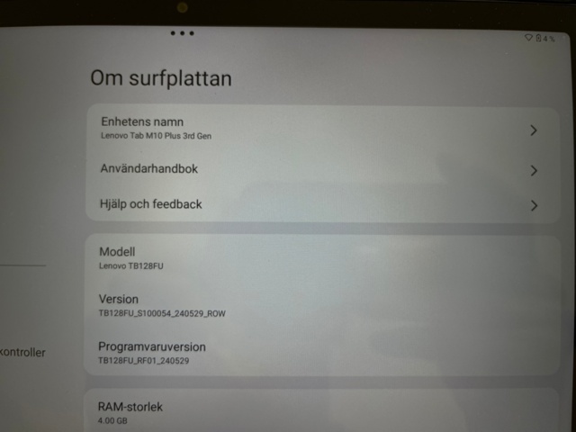 1248068-3 Surfplatta, Lenovo Tab M10 Plus 3rd gen