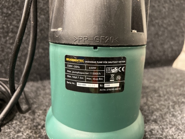 1248005-2 Submersible Pump Gardentec PP-GF20