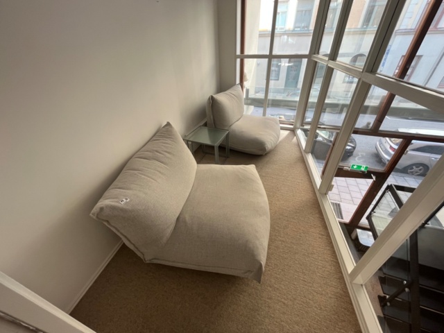 1215135-2 Loungefåtöljer x2 Fatboy & sidobord