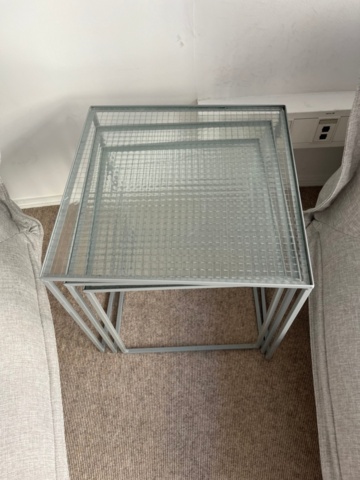 1215135-6 Loungefåtöljer x2 Fatboy & sidobord