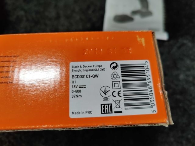 1250400-5 Skruvdragare Black & Decker BCD001C1-QW 18V