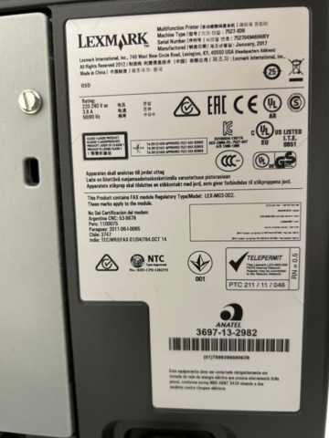 1224565-4 Lexmark printer, cash drawer, various cables and connectors