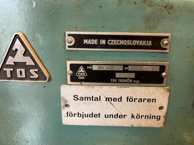 1194301-7 Lathe - TOS SN40B