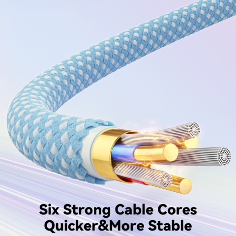 1252143-5 10 st ladd/synkkkabel USB-A - USB-C 100W max, 1 meter, flätad - Frakt ingår