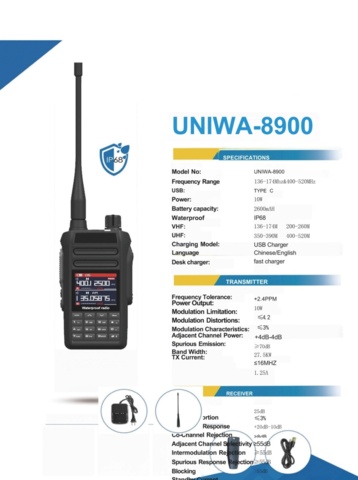 1252068-7 2 st Walkie Talkie UNIWA-8900