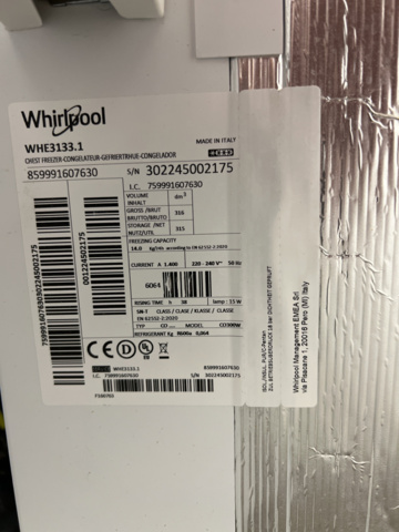 1122135-5 Whirlpool WHE3133 space Max freezer