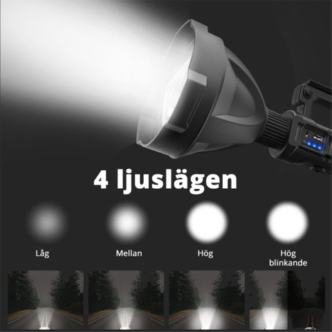1253259-2 3 st ficklampor, 8000 mah powerbank, 35W - Frakt ingår