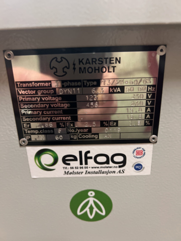 1122149-6 Transformer karsten Moholt 3 Phase