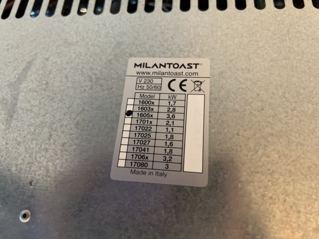 1244513-5 Clamp grill double - Milan toast 1605x