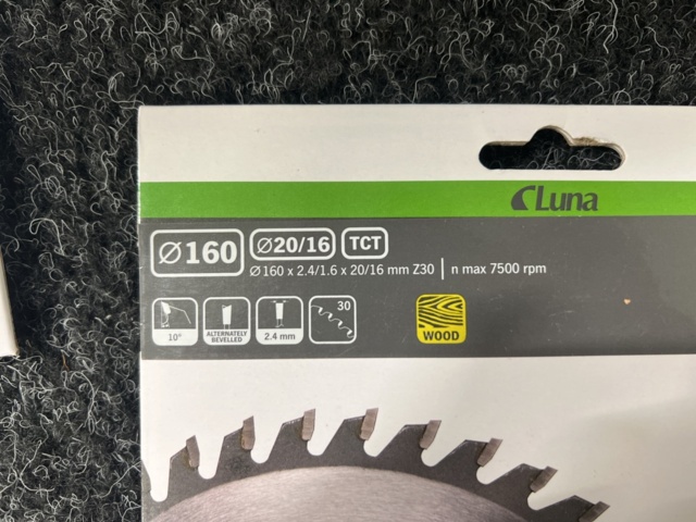 1254508-2 2 st cirkelsågblad Luna, 160x20,16 Z30