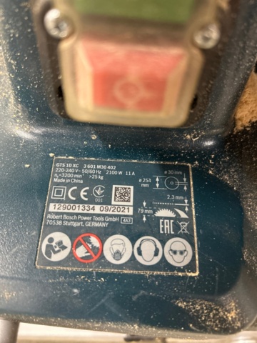 1225026-3 Table saw Bosch GTS 10XC with stand GTA 60