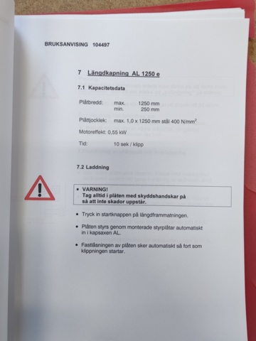 1254059-21 Klippsträcka Forstner RM-3 1250 70PUO-HOV
