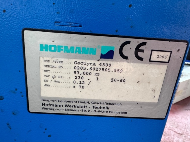 1200690-8 Wheel balancing machine Hofmann Geodyna 4300 -2005