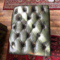 1250472-4 Chesterfield green and brown armchairs including small table