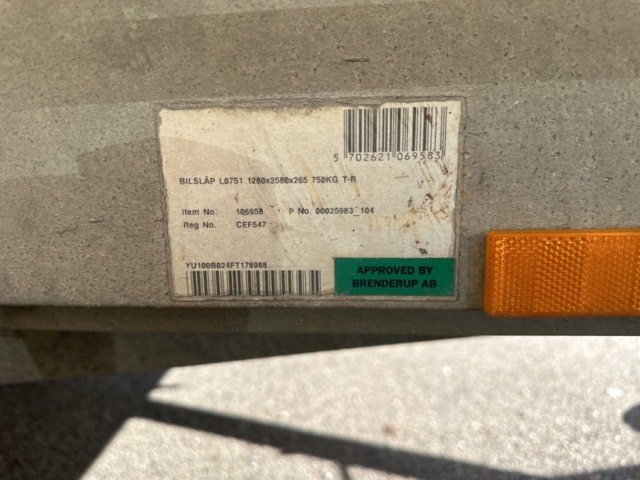 1250497-15 Car trailer L0751 BRENDERUP B02, 2015