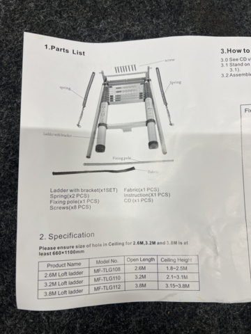 1260596-12 Loft ladder 3.2 m - Telescopic