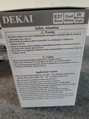 1246872-7 Dekai LED spot 15W 1440lm Cool white 25° 4st