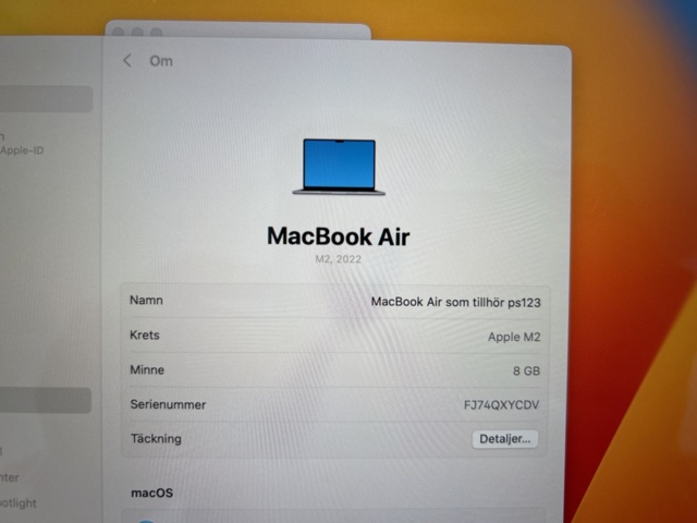 1237599-4 Bärbar dator Apple MacBook Air 13,6” M2 2022