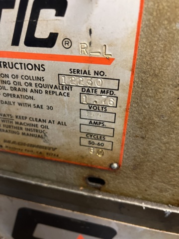 1243196-4 Pipe threading machine Thred-O-Matic 22A -1976