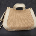 1254705-6 We eat avocado toast Leder-Shopper Raphia Tofu bag - Shipping included