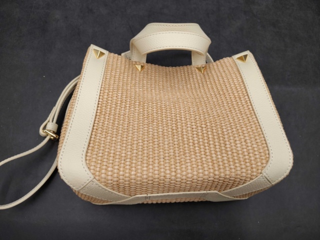1254705-6 We eat avocado toast Leder-Shopper Raphia Tofu bag - Shipping included