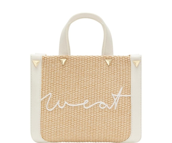 1254705-1 We eat avocado toast Leder-Shopper Raphia Tofu bag - Shipping included