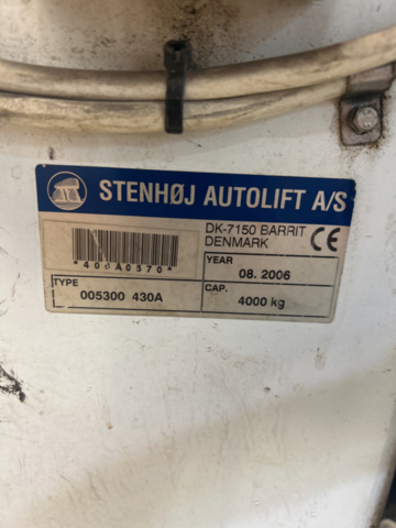 1235397-21 4-pelarlyft 4000 kg med frihjulslyft - Stenhöj 005300 430A -2006