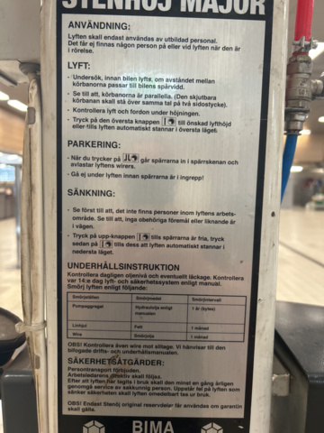 1235397-23 4-pelarlyft 4000 kg med frihjulslyft - Stenhöj 005300 430A -2006