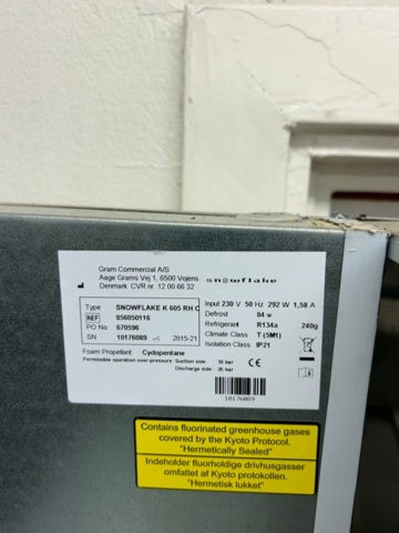 1249057-6 Refrigerator Gram Snowflake K605 RH C - 2015