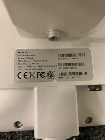 1262238-6 Nokia FastMIle Receiver & Telia X2 Router