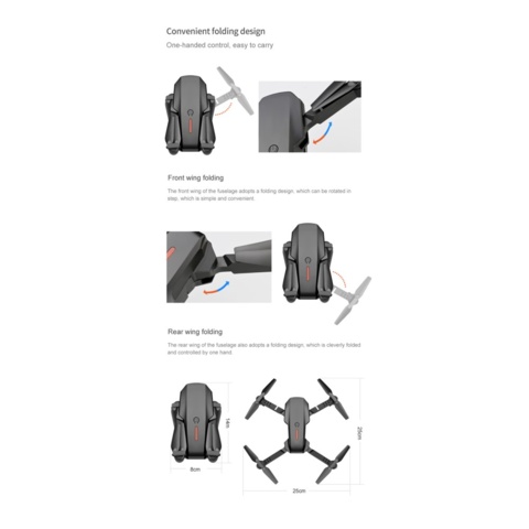 1263600-8 2 drones, 4K, dual camera, app - Shipping included