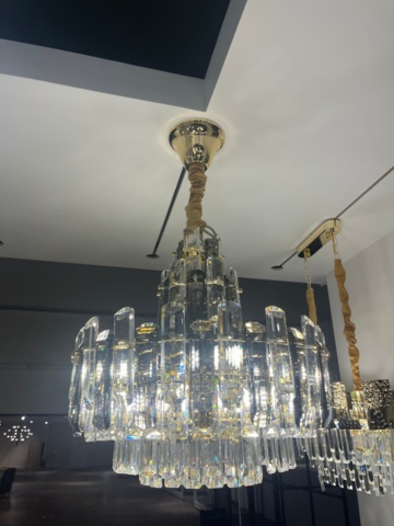 1251589-1 Crystal chandelier SE Furniture Noomi Gold