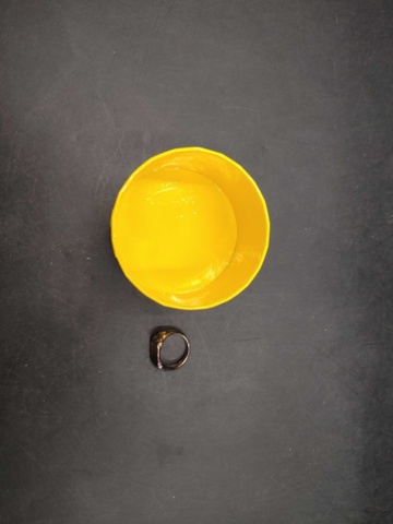 1262919-2 Jane Koenig Silver Ring Drippy Signet, size 54 - Shipping included