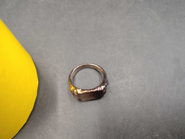 1262919-3 Jane Koenig Silver Ring Drippy Signet, size 54 - Shipping included