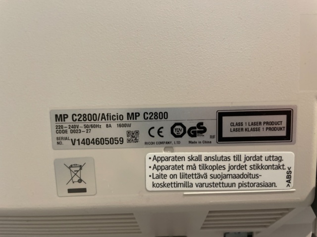 1225104-4 Multifunction printer - Ricoh Aficio MP C2800