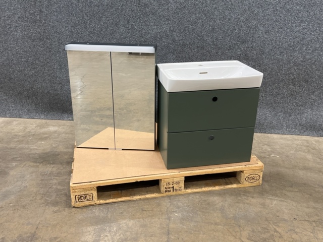 1217681-1 Chest of drawers Svedbergs Intro 55 with wash basin & mirror cabinet Salvia