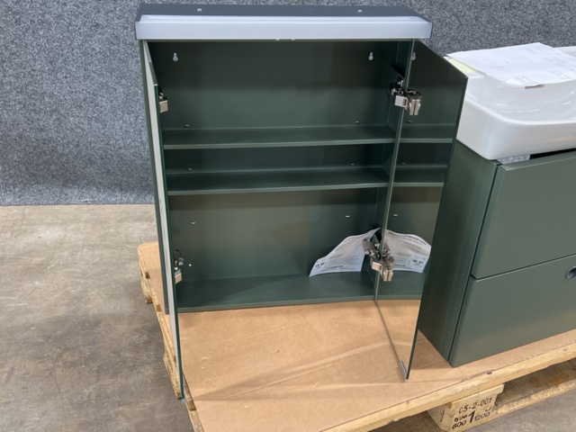 1217681-10 Chest of drawers Svedbergs Intro 55 with wash basin & mirror cabinet Salvia