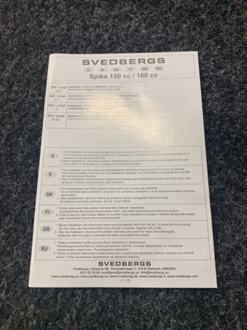 1269555-6 Badkarsblandare Svedbergs Spika, Mattsvart