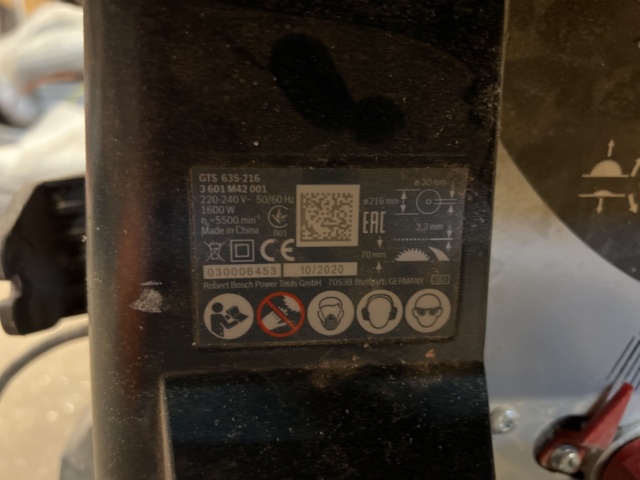 1248592-3 Bosch table saw