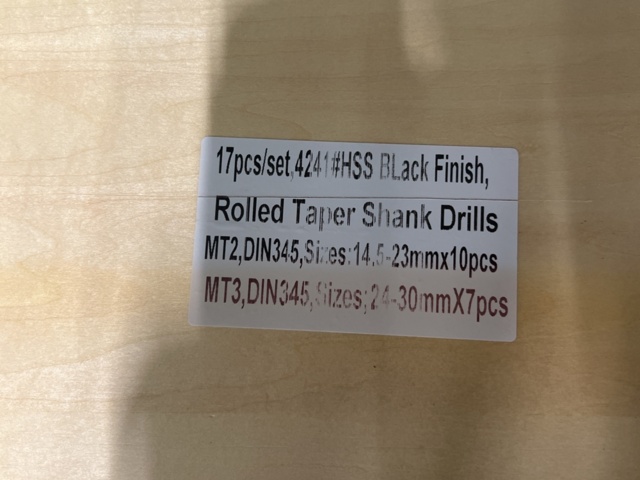 1272700-7 Drill set HSS MK2 & MK3 14.5-30 mm